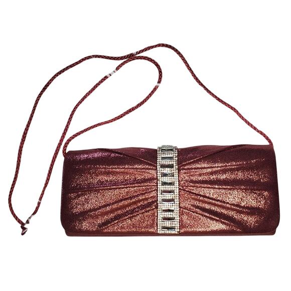 Gunne Sax Handbags - 2/$30 Gunne Sax by Jessica McClintock Evening Bag Mauve Glimmer Crystal Accent
